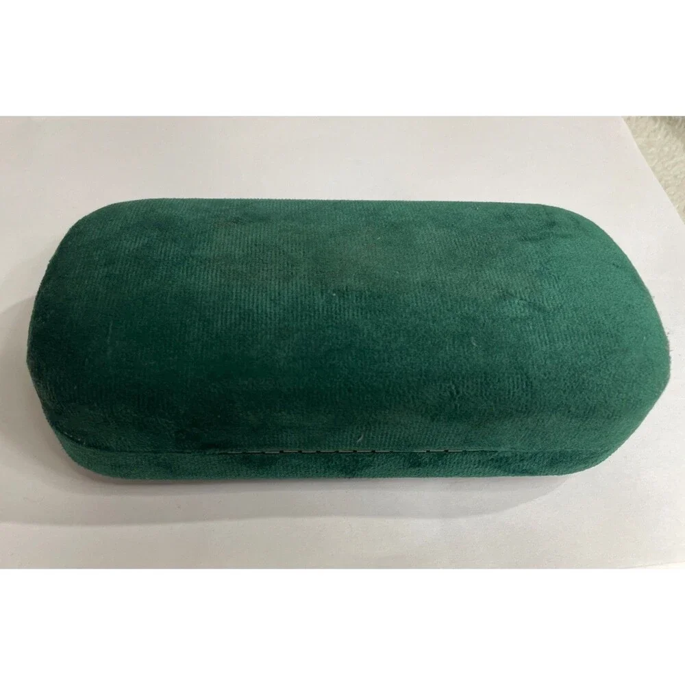 NEW GUCCI TEAL GREEN VELVET LARGE CASE EYEGLASSES SUNGLASSES CASE